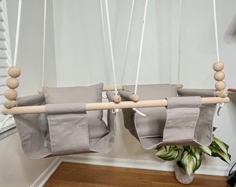 Handmade Twin Baby Swing: Nursery Playroom Decor