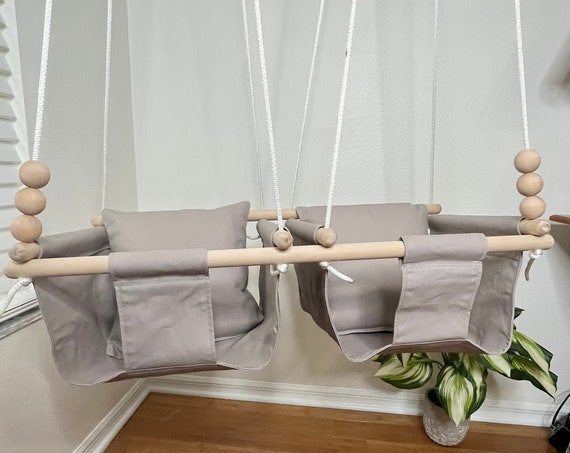Twin's Baby Swing Indoor, Twin's nursery playroom swing, Twin's 1st Birthday Gift, Twin's baby shower gift, Hammocks Swings Home Living
