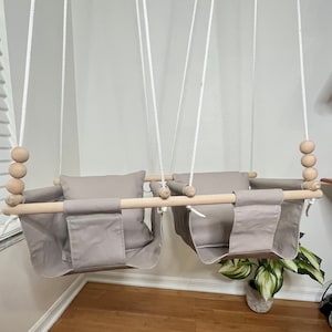 Twin's Baby Swing Indoor, nursery playroom swing, Twin's 1st Birthday Gift, Mother's Day gift, Twin's baby shower gift, Hammocks Swings