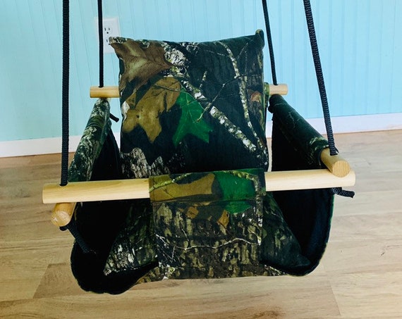 Camo Baby Swing Indoor, Camo Canvas Playroom Swing, First Birthday Gift, Baby Shower Gift, Camo Nursery swing, Toddler Camouflageswing