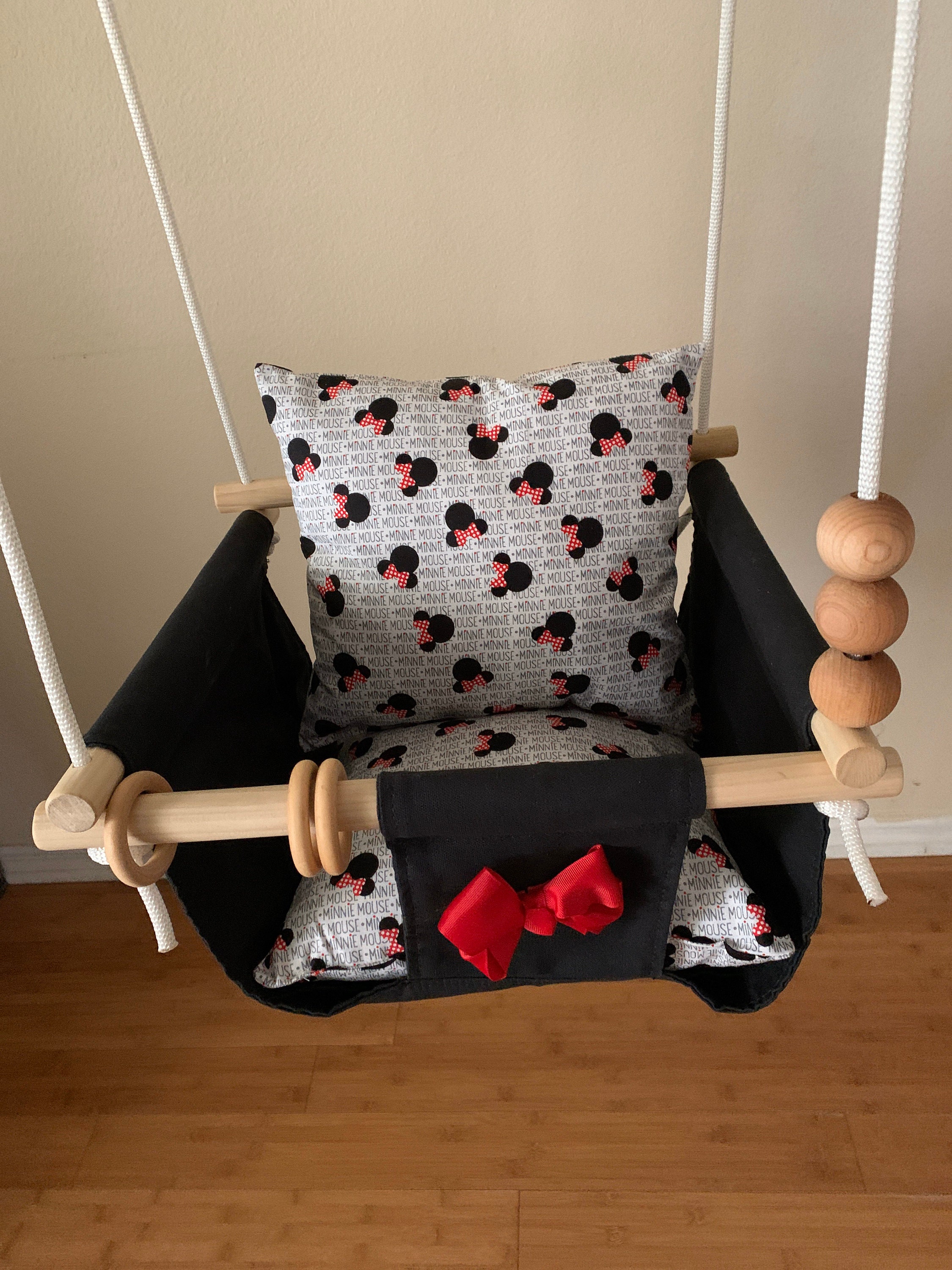 Minnie Mouse Nursery Decor Canvas Baby Swing Toddler Swing Baby