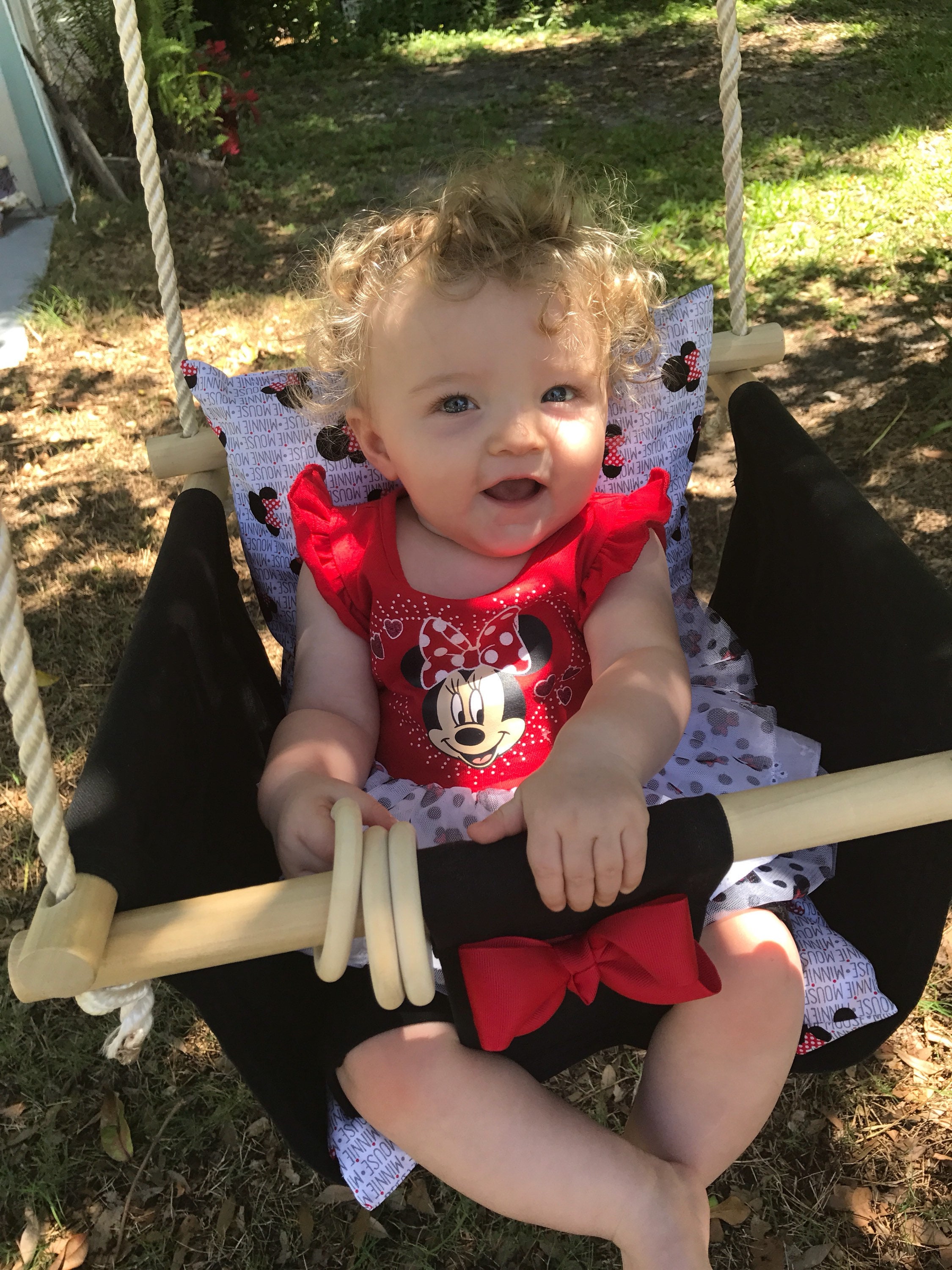 Minnie Mouse canvas Baby Swing Disney swing Baby Shower Etsy
