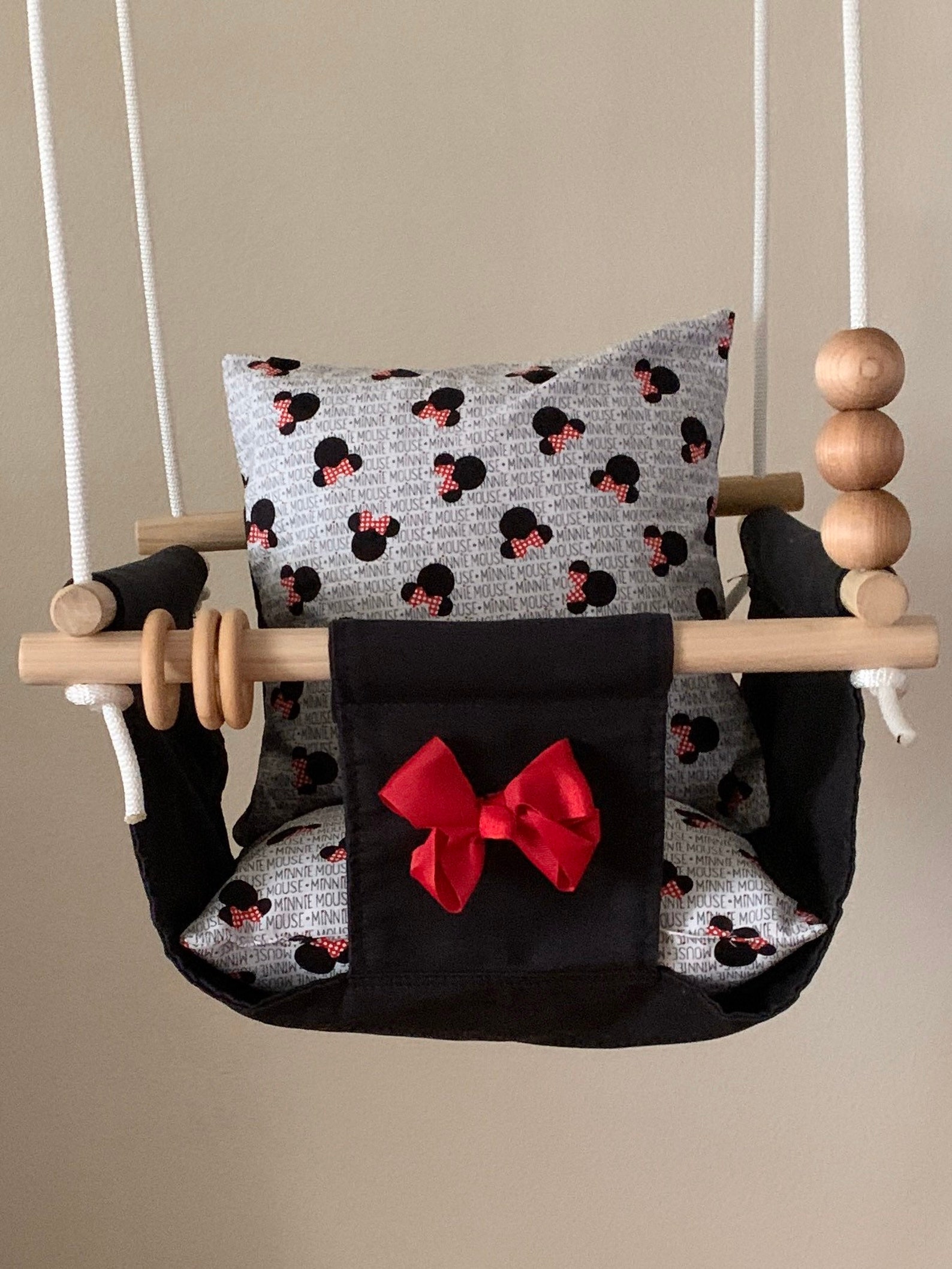 Minnie Mouse canvas Baby Swing Disney swing Baby Shower Etsy