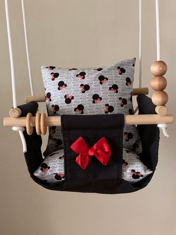 Minnie Mouse Nursery Decor Canvas Baby Swing Toddler Swing Etsy