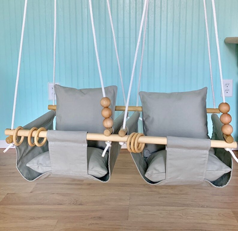 Twin's Baby Swing Indoor Twin's gray playroom swing Etsy