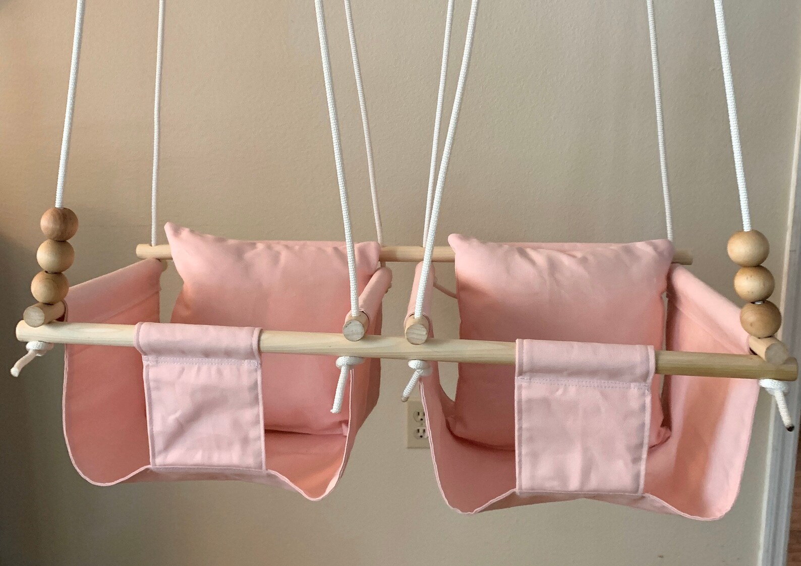 Pink Baby Swing Indoor Twin's Baby Canvas Playroom Swing Etsy