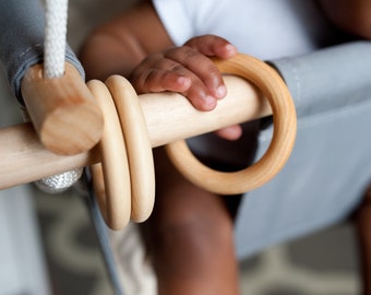 Wooden Baby Swing Rings: Montessori Toy, Set of 3