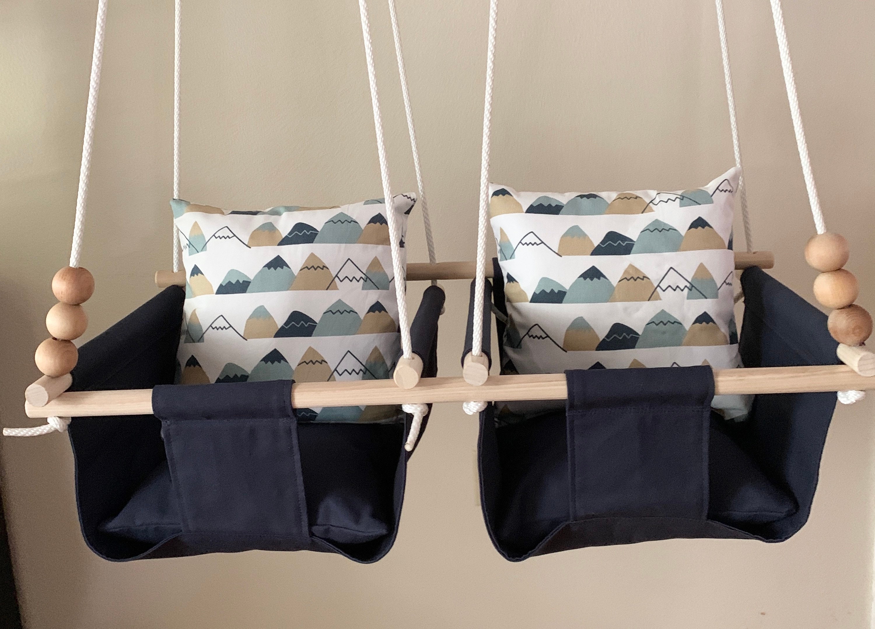 navy blue baby swing