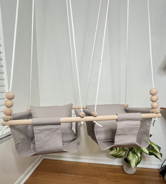 Twin's Baby Swing Indoor, nursery playroom swing, Twin's 1st Birthday Gift, Mother's Day gift, Twin's baby shower gift, Hammocks Swings