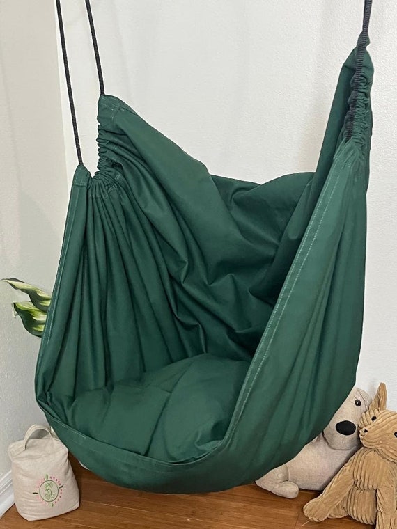 Child's hammock chair indoor swing, Youth Sensory Canvas Swing, Reading nook chair swing, Playroom swing, Porch swing