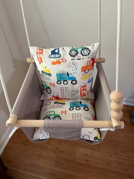 Baby Swing Indoor, Home and Living canvas playroom swing, Toddler Swing, 1st Birthday Gift, Baby Shower gift, Hammocks and Swings