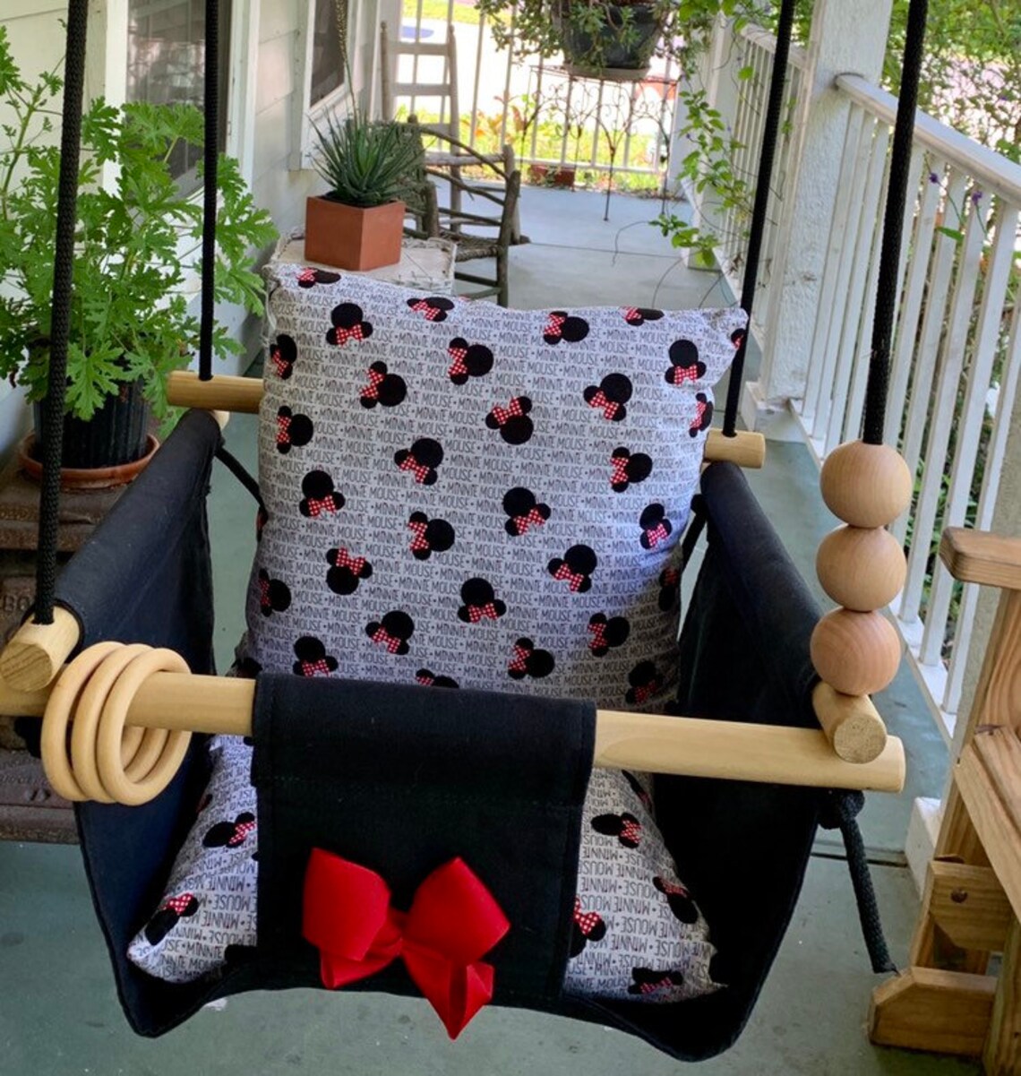 Minnie Mouse canvas Baby Swing Disney swing Baby Shower Etsy