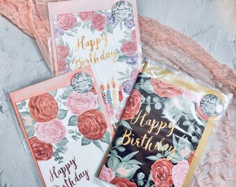 Watercolour Happy birthday card with envelope set