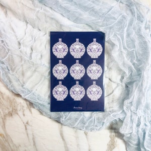 Blue & White porcelain illustrated pattern postcard β