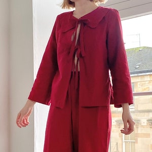 romantic red pajama set