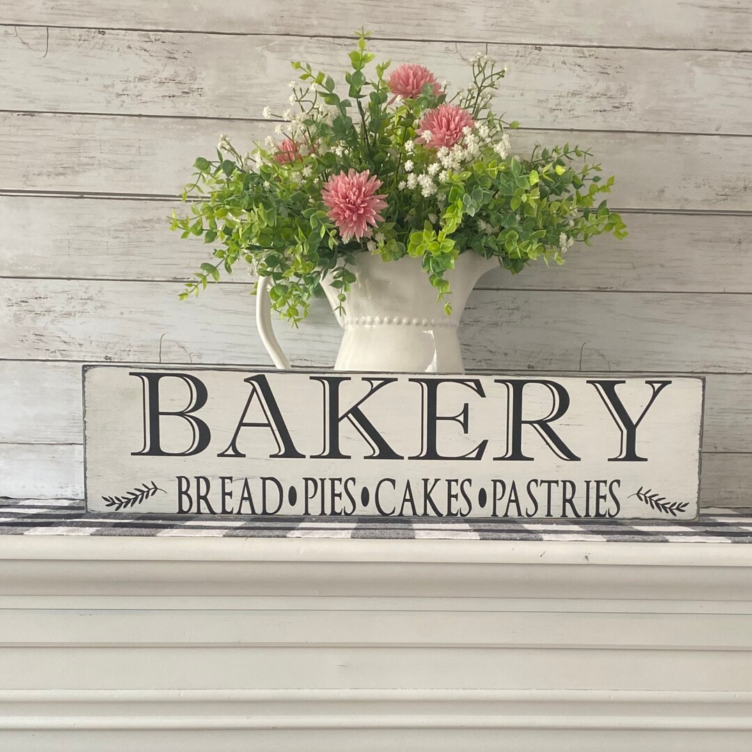 Handcrafted Rustic Bakery Sign Wooden Bakery Decor Kitchen Wall Art ...