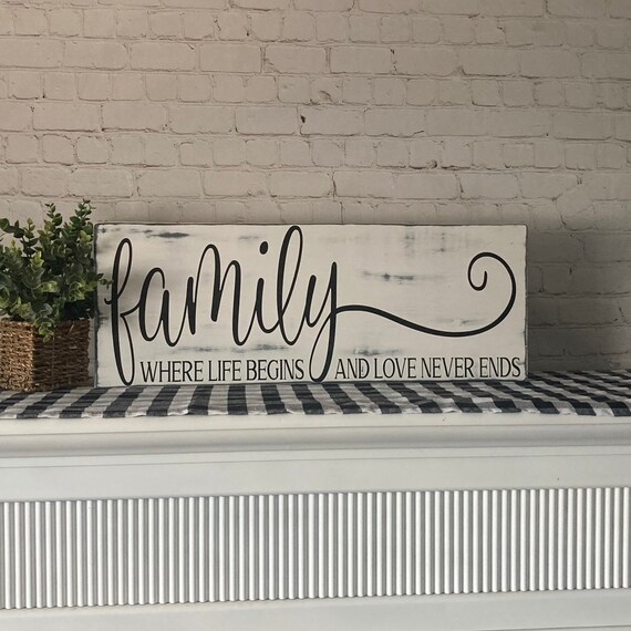 Family Where Life Begins and Love Never Ends Wood Signs With - Etsy