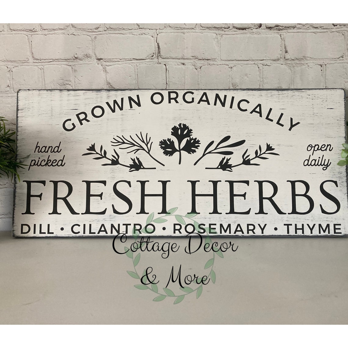Organically Grown Fresh Herbs Sign Farmhouse Wall Decor Etsy