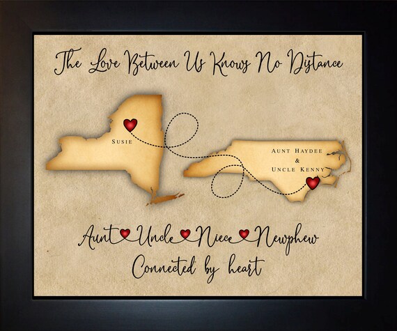 Personalized Long Distance Aunt And Nephew Gifts, Aunt And Nephew Christmas  Gifts Star Map Print, Nephew Gifts From Aunt