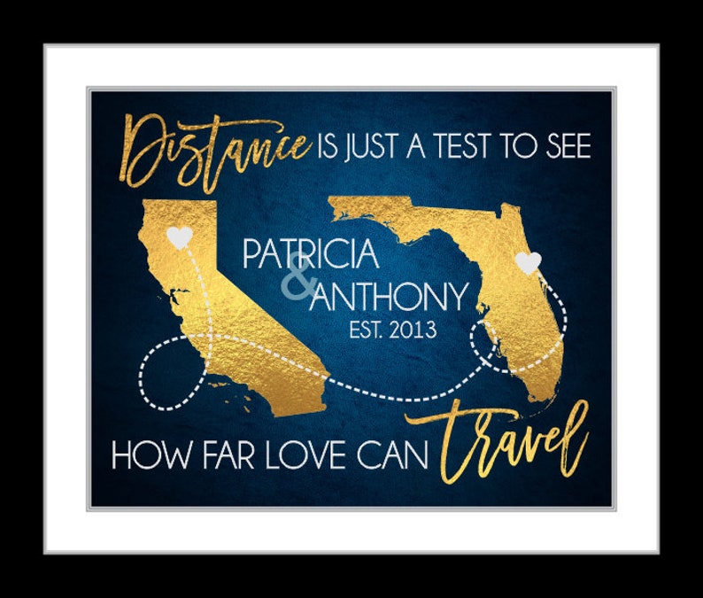 Miles Apart Long Distance Relationship Custom World Map Gift Etsy