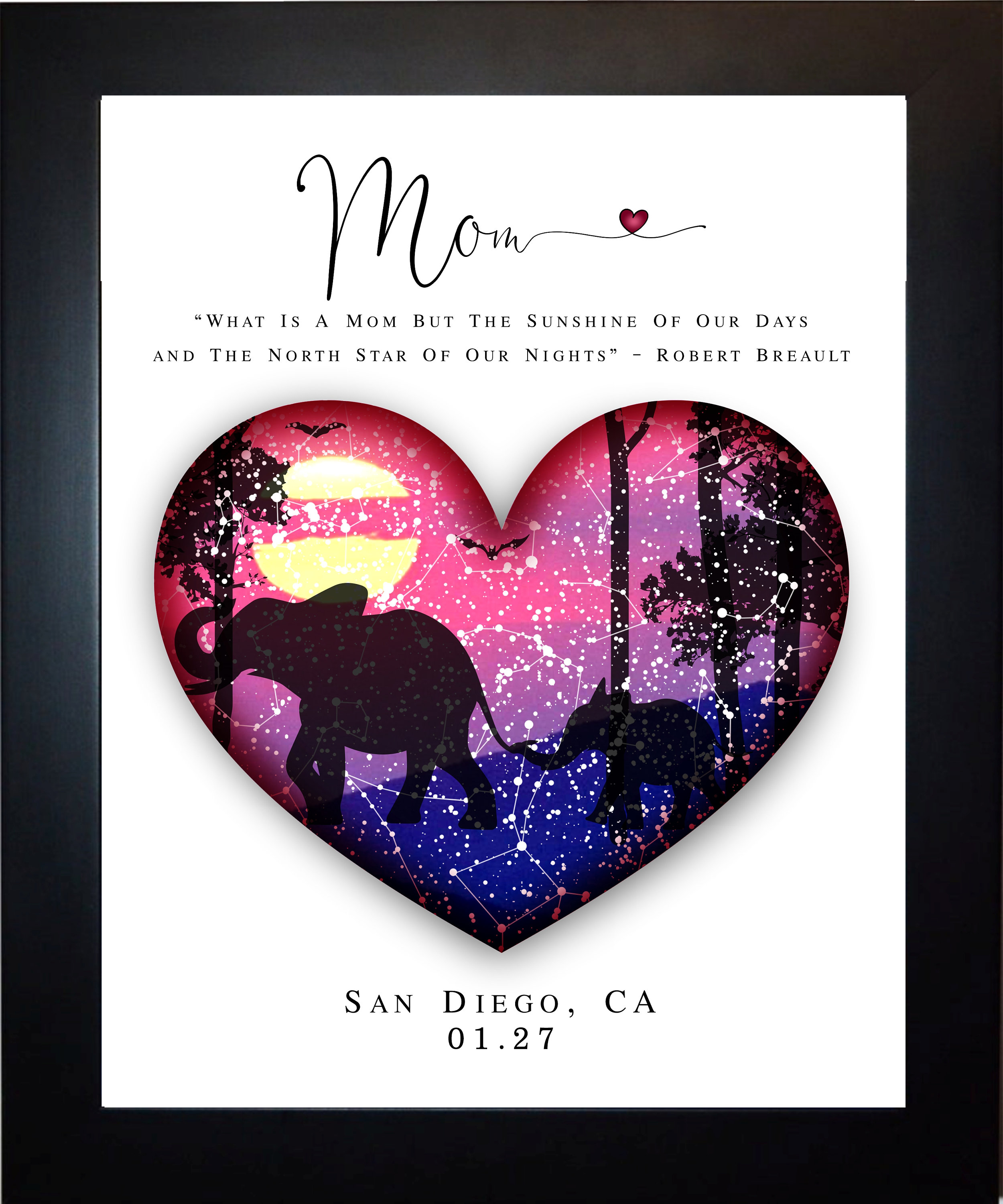 Personalized Mother Daughter Gift for Mom Mothers Day Gift From Daughter  Mother Gifts Mom Gifts Mom Stars Map Long Distance Print Dernat 