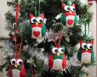 Felt Christmas Owl Ornament