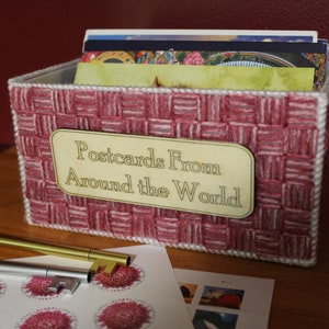 Boîte de rangement personnalisée pour cartes postales
