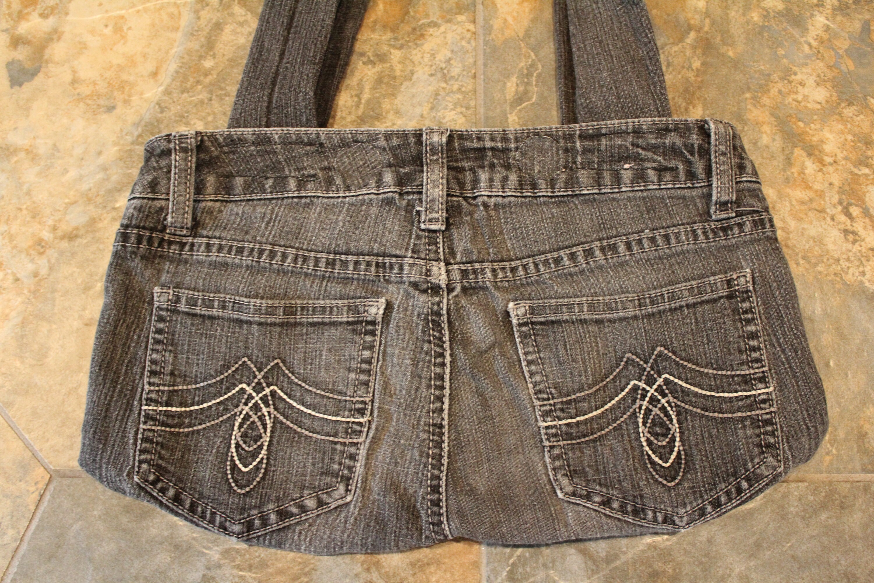 Black Denim Bag Etsy