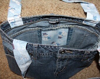 Sparkly Snowman Jean Bag