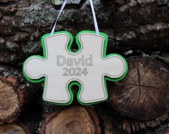 Personalized Felt Puzzle Piece Ornament