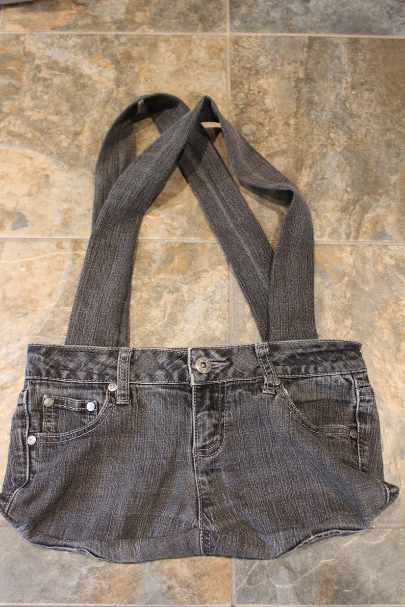 Black Denim Bag Etsy