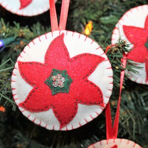Sparkling Felt Poinsettia Ornament