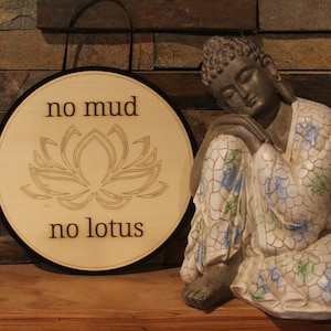 Double-Sided No Mud No Lotus and Om Symbol Wall Hanging