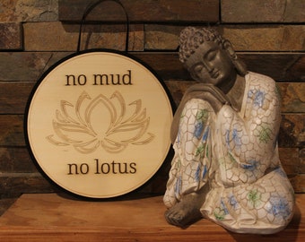 Double-Sided No Mud No Lotus and Om Symbol Wall Hanging