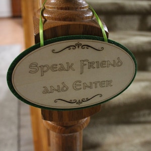 Personalized Speak Friend and Enter Double-Sided Wall Hanging Ornament