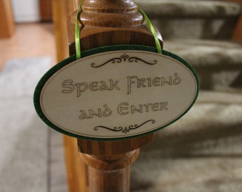 Personalized Speak Friend and Enter Double-Sided Wall Hanging Ornament