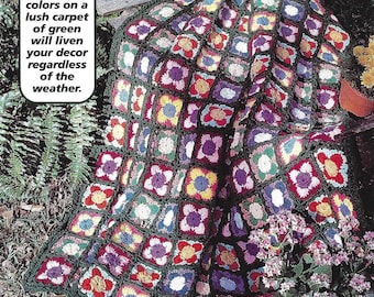 Flower Granny Square Blanket Crochet Pattern Granny Afghan Quilt