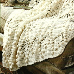 Vintage Crochet Pattern Elegant Lacy Pineapple Afghan PDF Instant Digital Download Cluster Stitch Throw Blanket Minimalist Home Decor