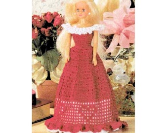 Vintage Crochet Pattern: Fashion Doll Valentine's Day Dress (PDF Download)