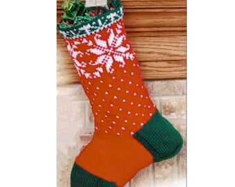 Modèle de tricot de bas de Noël Fair Isle : décoration nordique en flocon de neige (PDF)