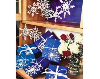 Vintage Christmas Crochet Pattern Lacy Snowflake Ornaments 13 Designs PDF Instant Digital Download Macrame Holiday Home Decor