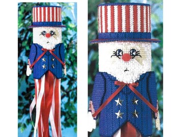 Plastic Canvas Uncle Sam Windsock Pattern: 4th of July Decor (PDF Digital Download)