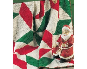 Vintage Crochet Christmas Afghan Pattern Pinwheel Poinsettia Motif Throw Blanket PDF Instant Digital Download Holiday Decor