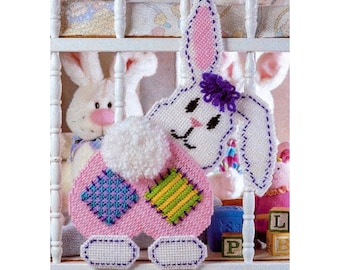 Plastic Canvas Pattern Patchwork Easter Bunny Spring Decor Cottonntail Rabbit PDF Instant Digital Download Nursery Decor Baby Shower Gift