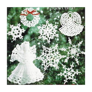 Vintage Crochet Pattern 16 Lacy Crochet Victorian Ornaments and Christmas Tree Angel Topper PDF Instant Digital Download Holiday Home Decor