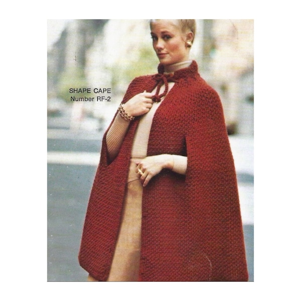 Vintage Crochet Pattern Womens Cardigan Sweater Cape PDF Instant Digital Download Mock Turtleneck Tunic Poncho Coat Jacket