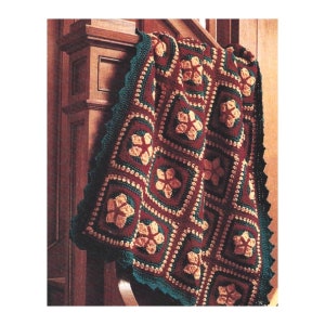 Vintage Crochet Pattern Granny Square Star Afghan PDF Instant Digital Download Christmas Throw Blanket Home Decor