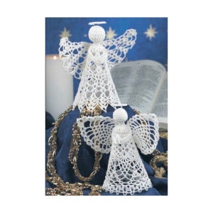 Vintage Crochet Pineapple Angel Pattern Lacy Victorian Angels Christmas Decor PDF Instant Download Holiday Ornaments