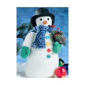Vintage Christmas Crochet Pattern Plush Smiling Snowman Stuffed Toy PDF Instant Digital Download Frosty the Snowman Holiday Home Decor