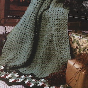 Vintage Christmas Crochet Pattern Victorian Afghan PDF Instant Digital Download Lapghan Throw Blanket 40" x 52" Holiday Decor
